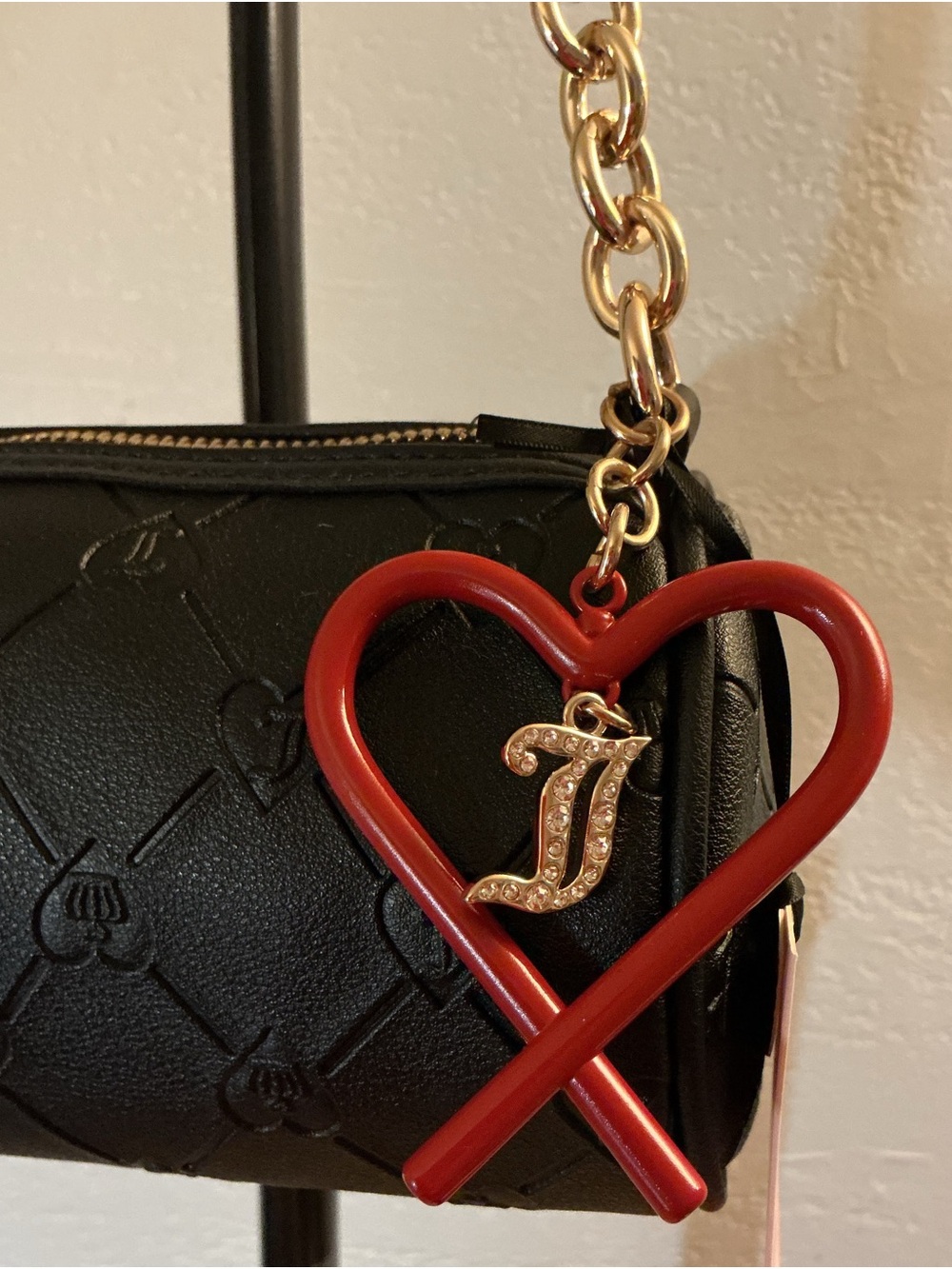 Juicy Couture Holiday In Roll Bag w/Teddy Bear Plush Charm - Liquorice - Picture 6 of 8